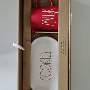 Rae Dunn Milk & Cookies Set New In Box